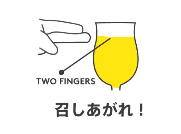 泡の量は“TWO FINGERS”